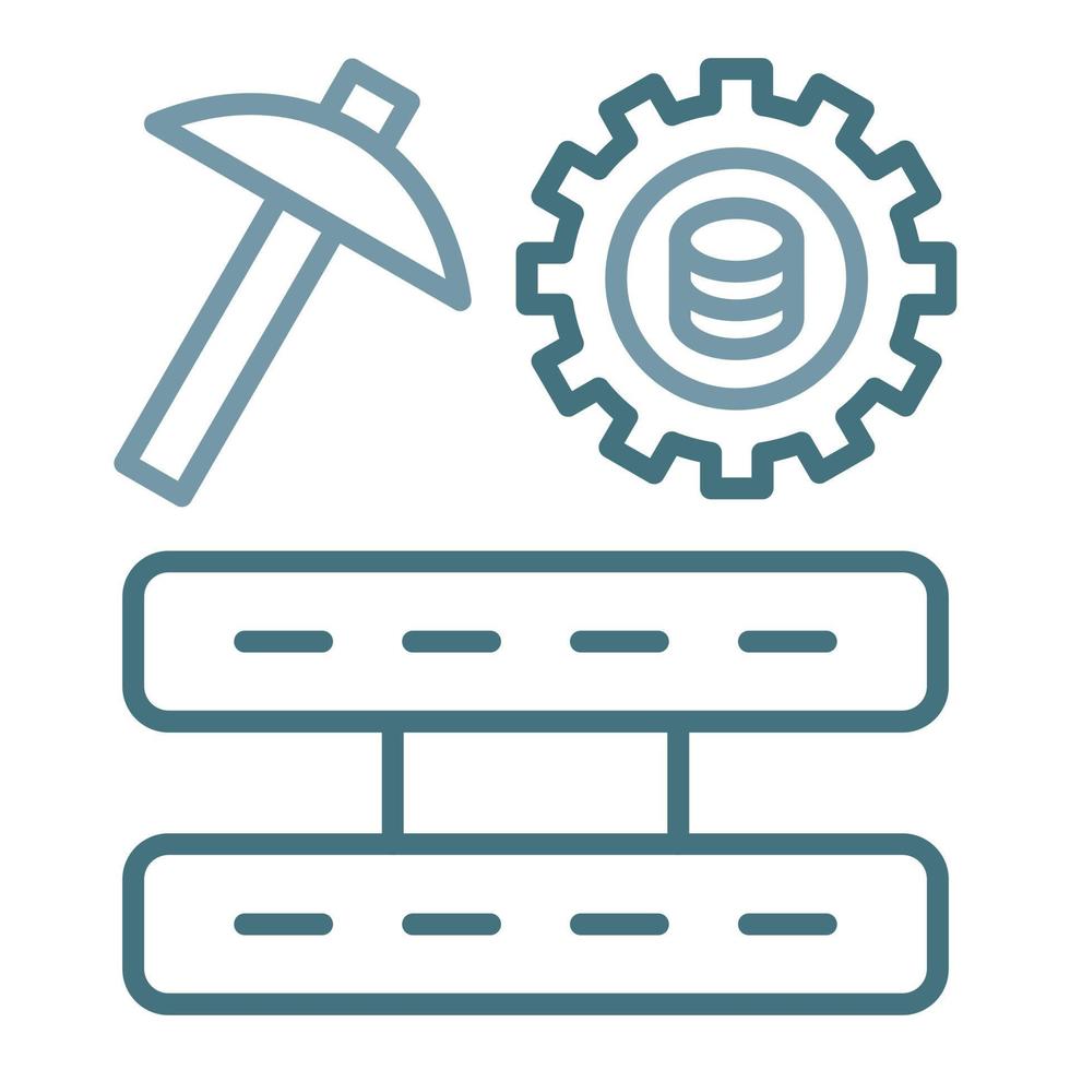Data Mining Line Two Color Icon vector