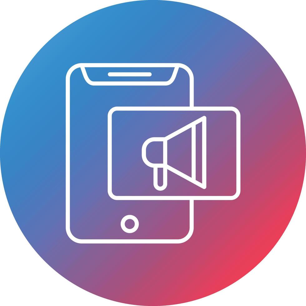 Sms Marketing Line Gradient Circle Background Icon vector
