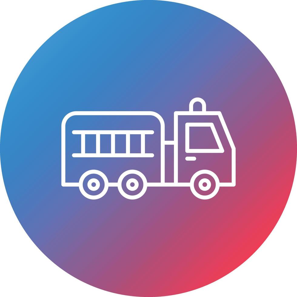 Fire Truck Line Gradient Circle Background Icon vector