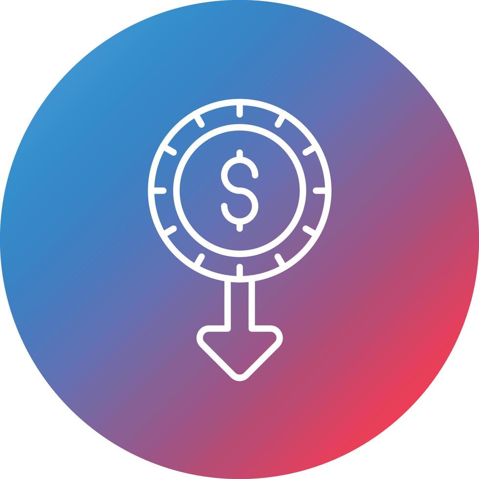 Minimum Wage Line Gradient Circle Background Icon vector