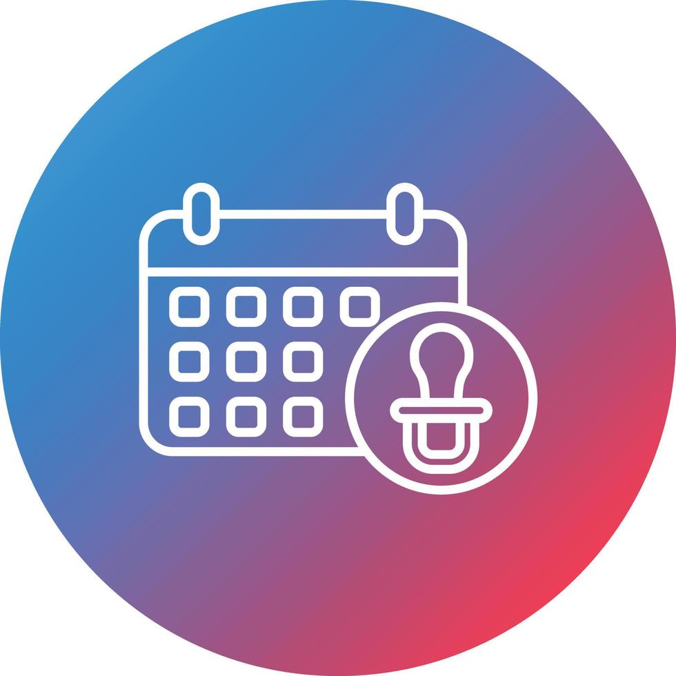 Parental Leave Line Gradient Circle Background Icon vector