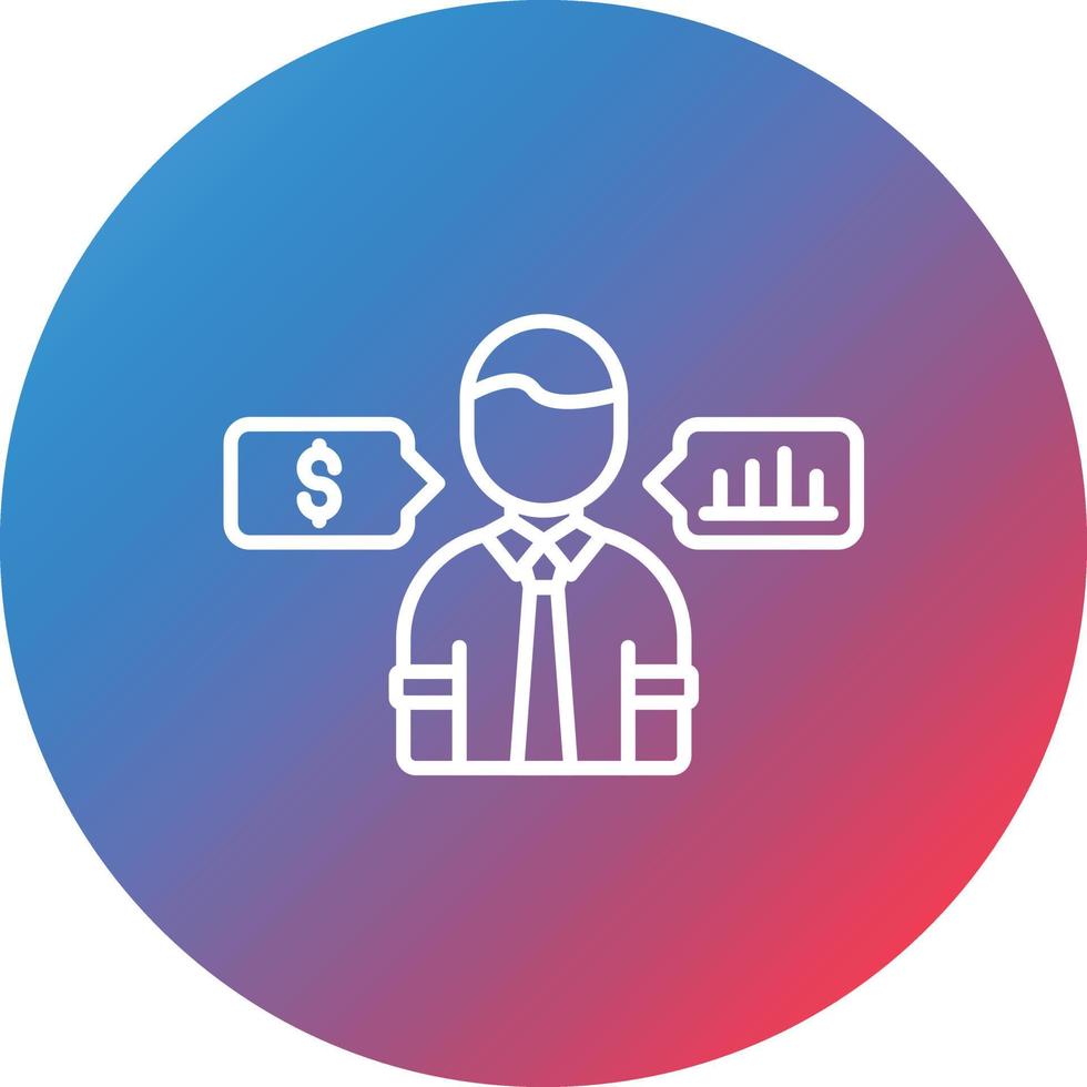 Job Counseling Line Gradient Circle Background Icon vector