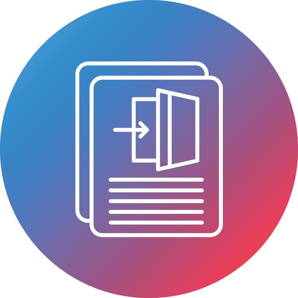 Resignation Letter Line Gradient Circle Background Icon vector