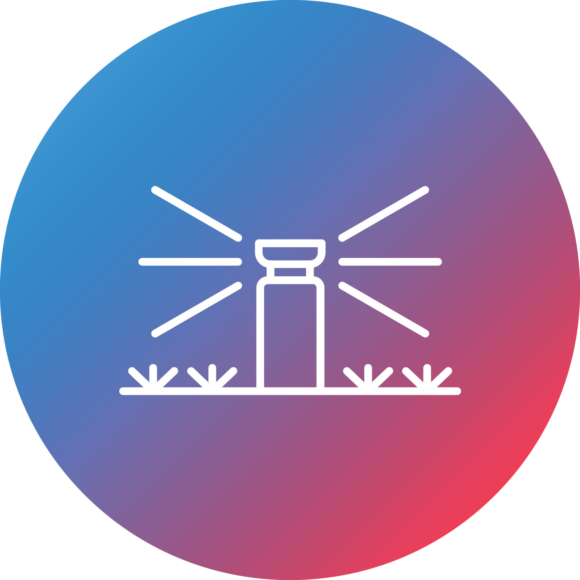 Water Sprinkler Line Gradient Circle Background Icon 16856260 Vector