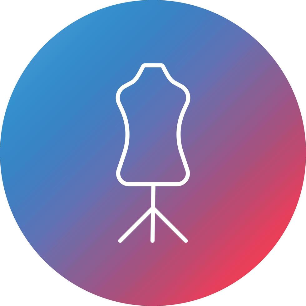 Mannequin Line Gradient Circle Background Icon vector