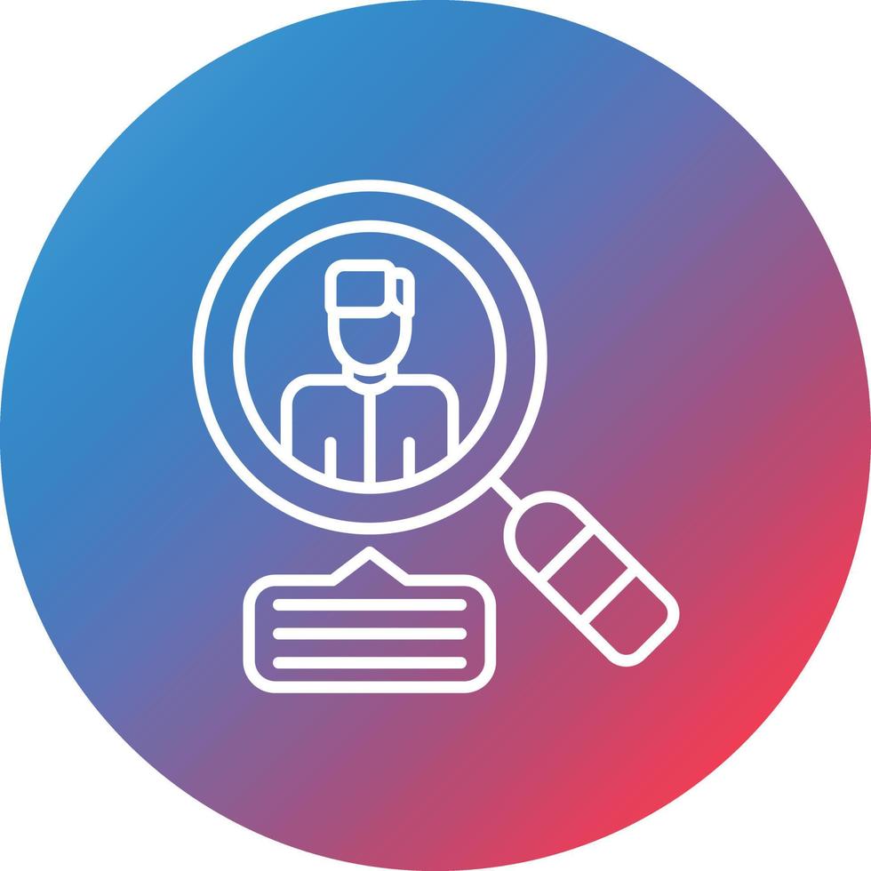 Recruitment Process Line Gradient Circle Background Icon vector