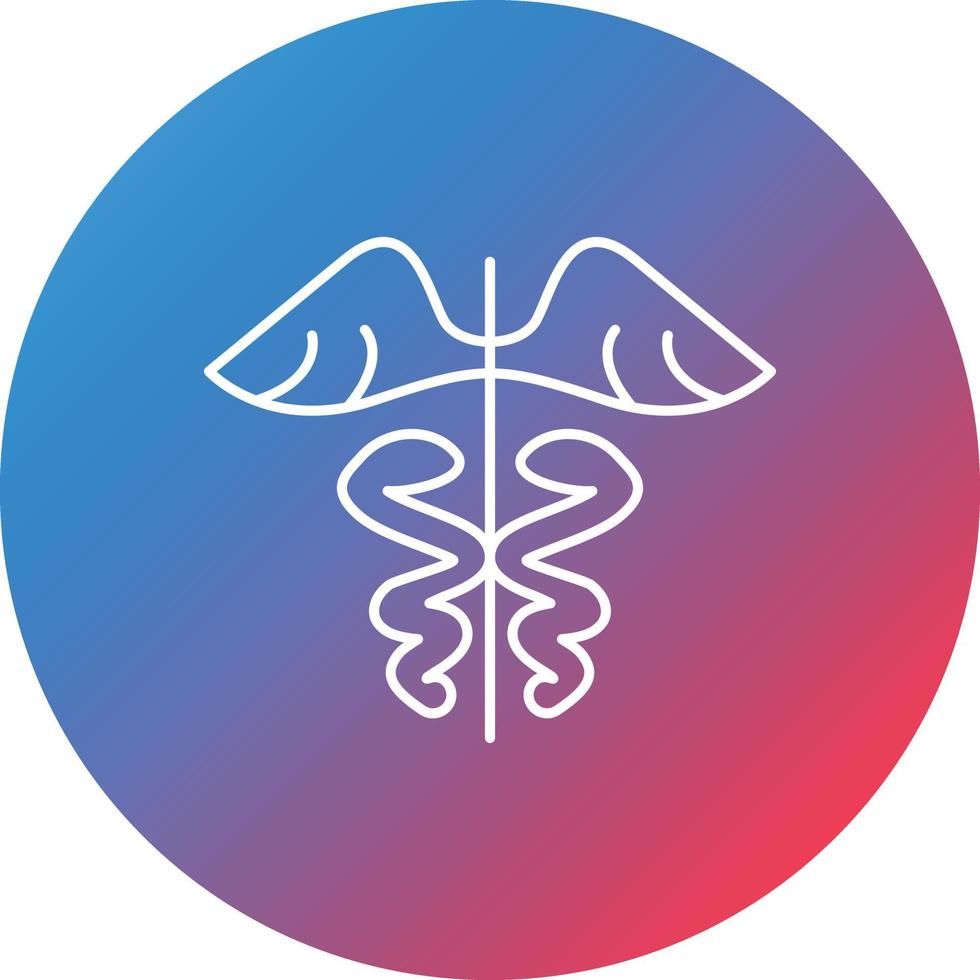 caduceo línea gradiente círculo fondo icono vector