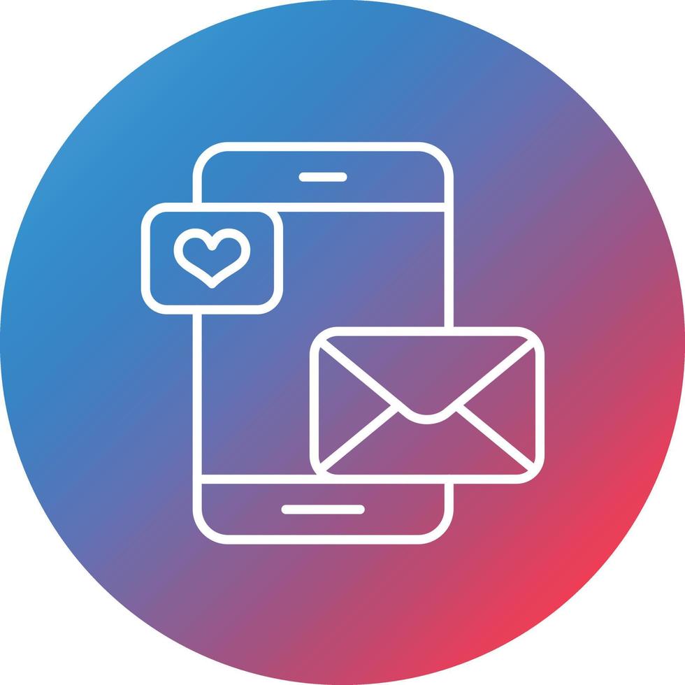Social Media Presence Line Gradient Circle Background Icon vector