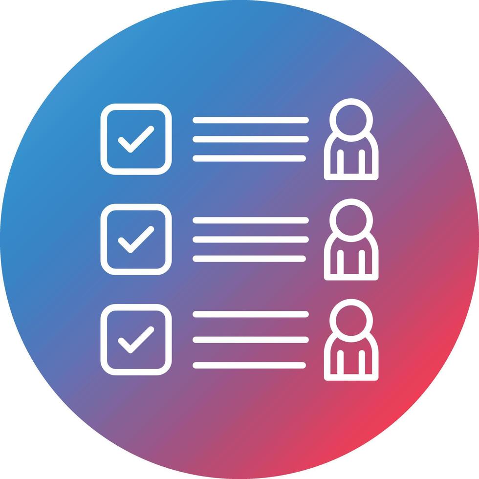 Attendance Line Gradient Circle Background Icon vector
