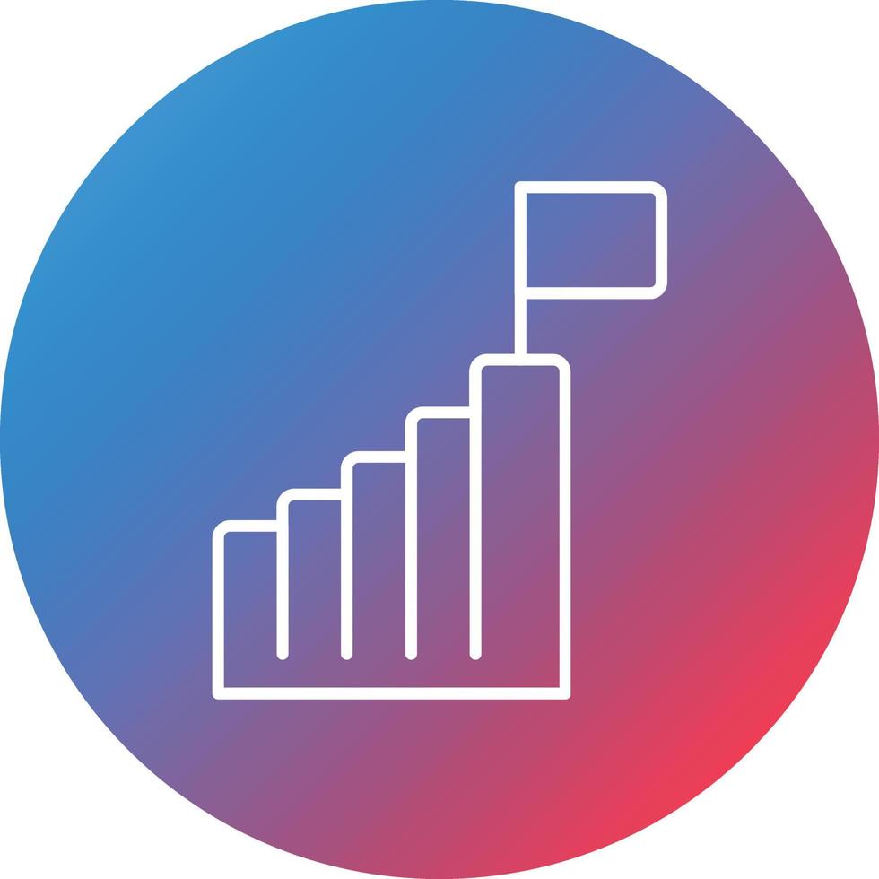 Career Growth Line Gradient Circle Background Icon vector