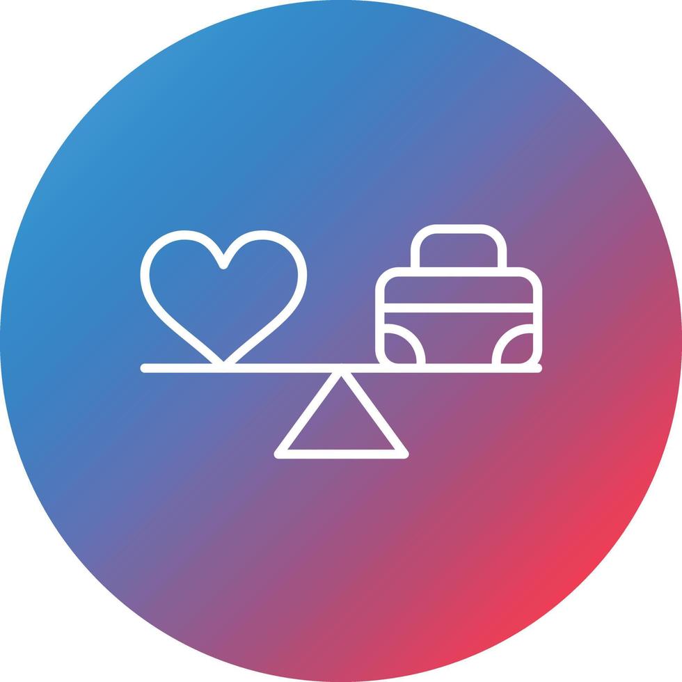 Work Life Balance Line Gradient Circle Background Icon vector