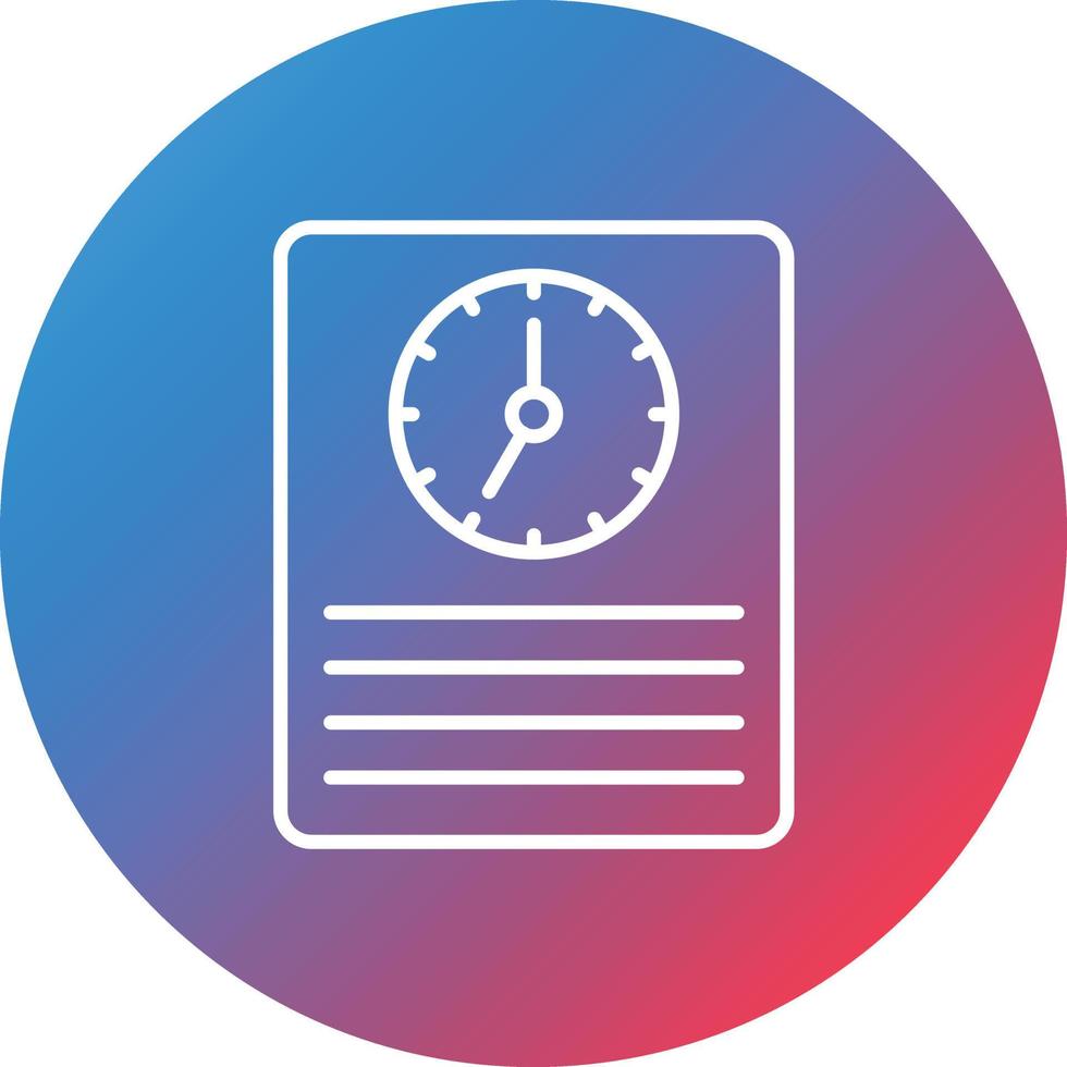 Time Tracking Line Gradient Circle Background Icon vector
