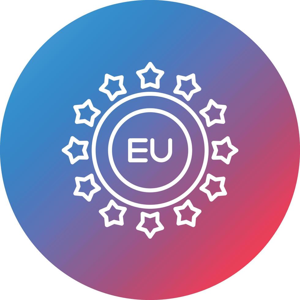 Eu Line Gradient Circle Background Icon vector