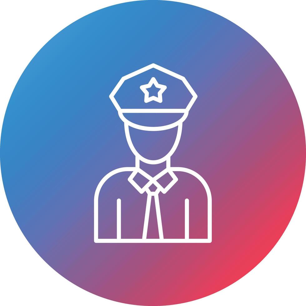 Police Officer Line Gradient Circle Background Icon vector