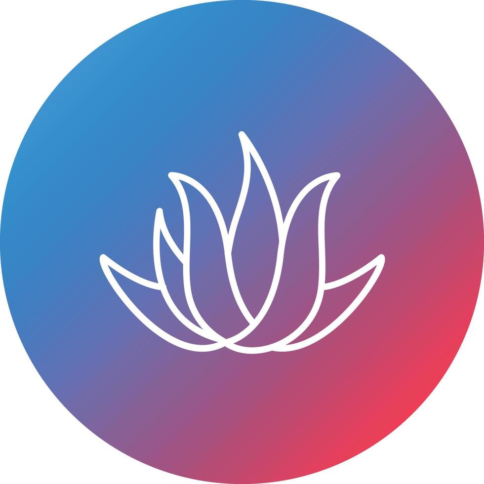Aloe Vera Line Gradient Circle Background Icon vector