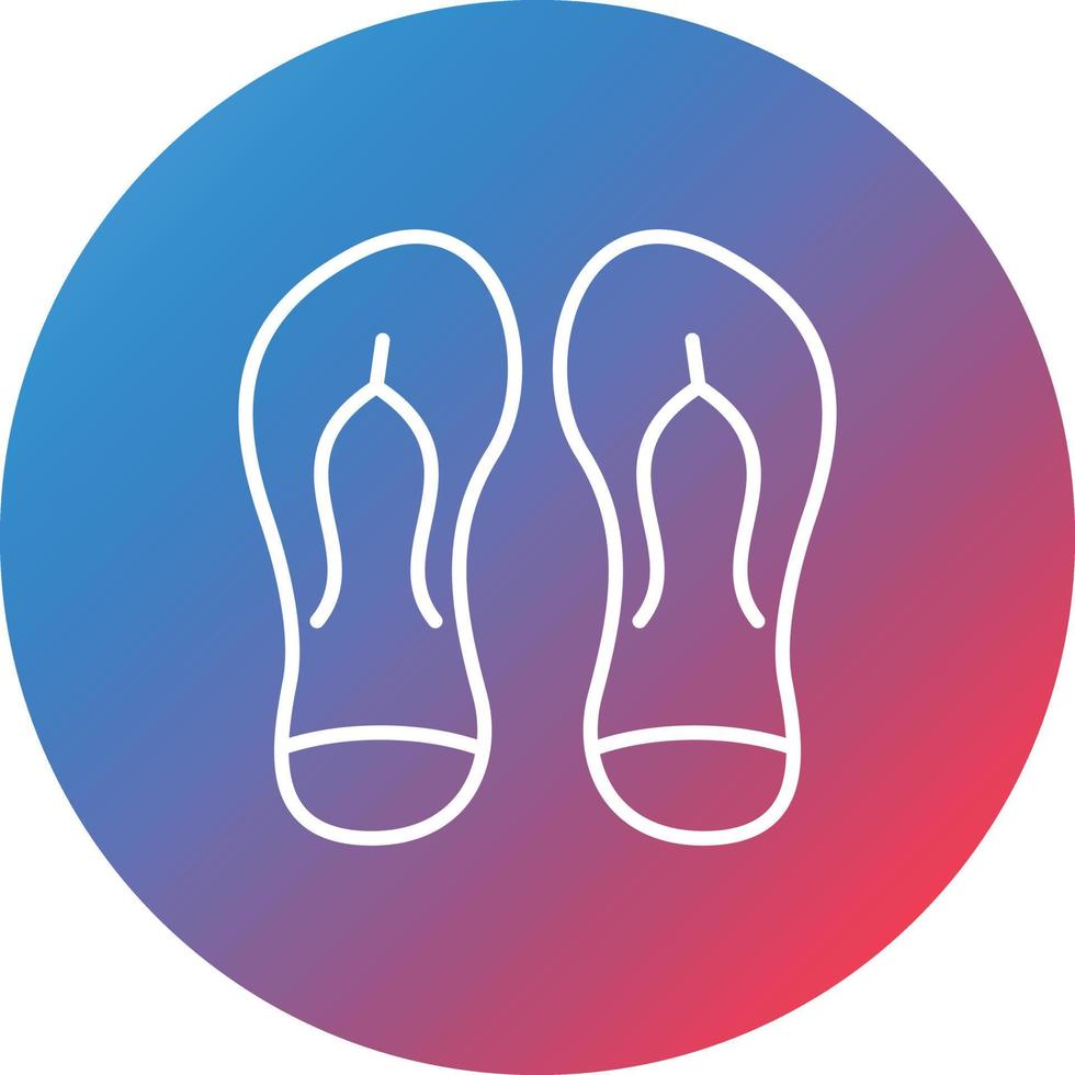 Flip Flops Line Gradient Circle Background Icon vector