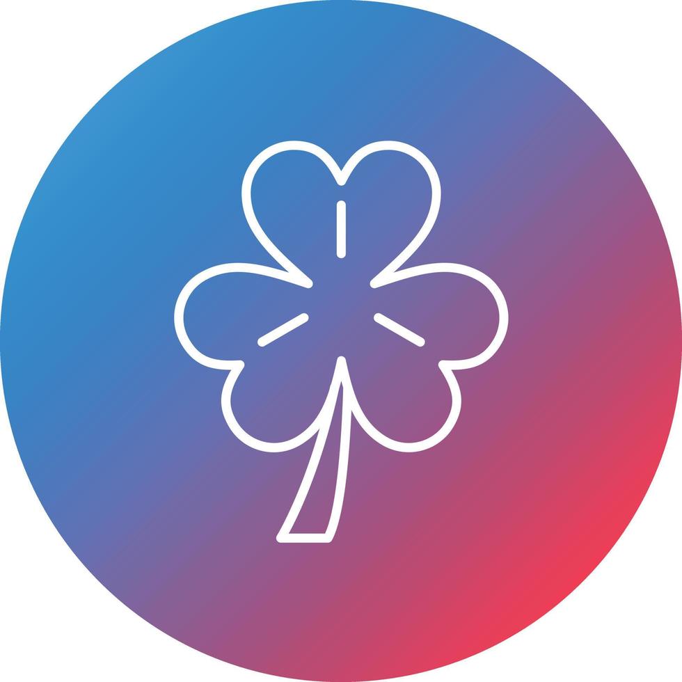 Clover Line Gradient Circle Background Icon vector