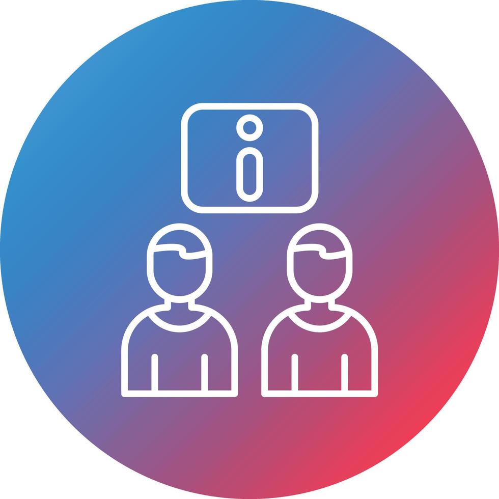 Internal Meeting Line Gradient Circle Background Icon vector