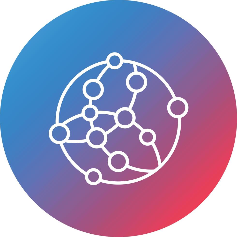 Networking Line Gradient Circle Background Icon vector