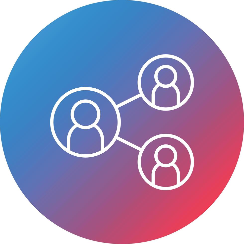 Team Network Line Gradient Circle Background Icon vector
