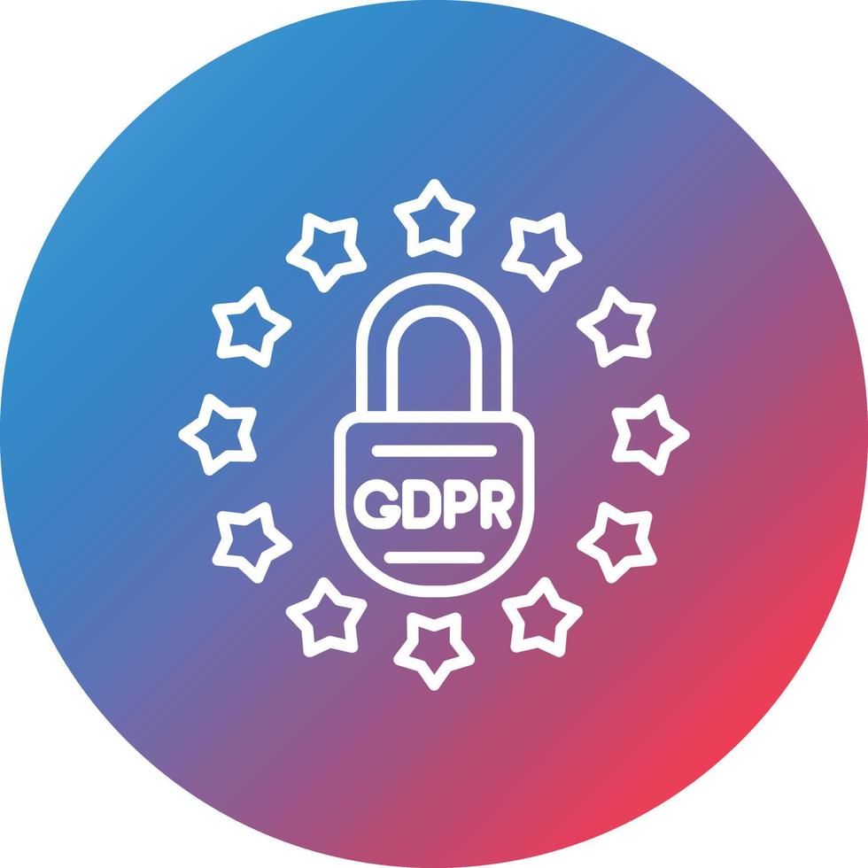 Gdpr Lawsuit Line Gradient Circle Background Icon vector