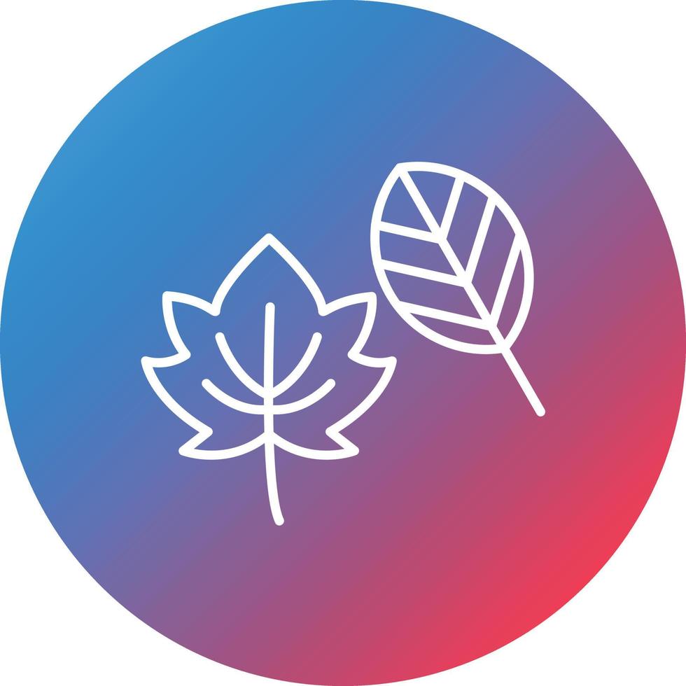 Autumn Leaves Line Gradient Circle Background Icon vector