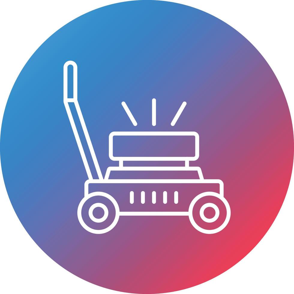 Lawn Mower Line Gradient Circle Background Icon vector