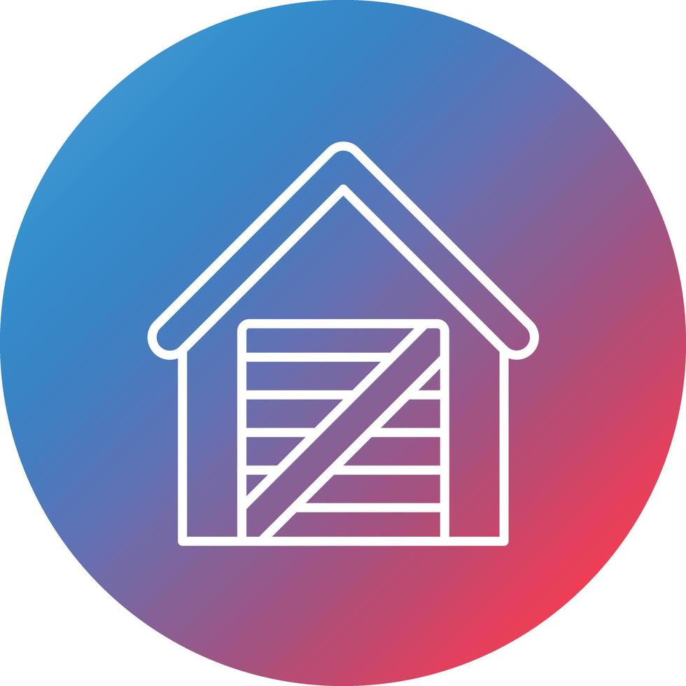 Garden Shed Line Gradient Circle Background Icon vector