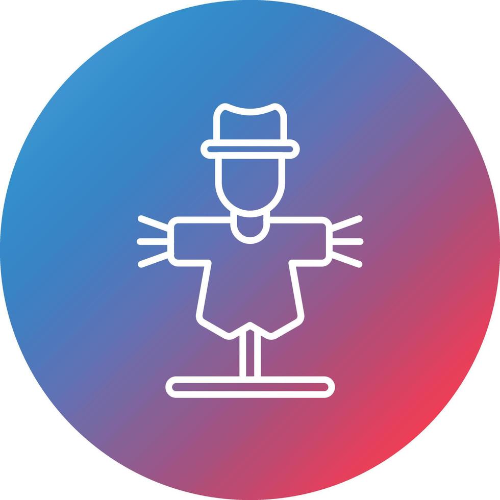 Scarecrow Line Gradient Circle Background Icon vector