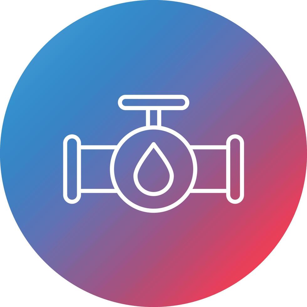 Water Supply Line Gradient Circle Background Icon vector