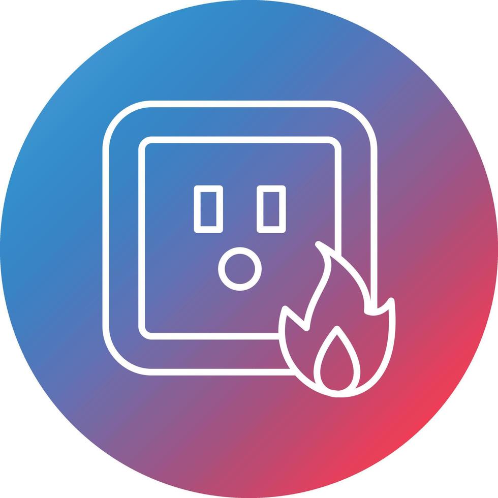 Electricity Fire Line Gradient Circle Background Icon vector