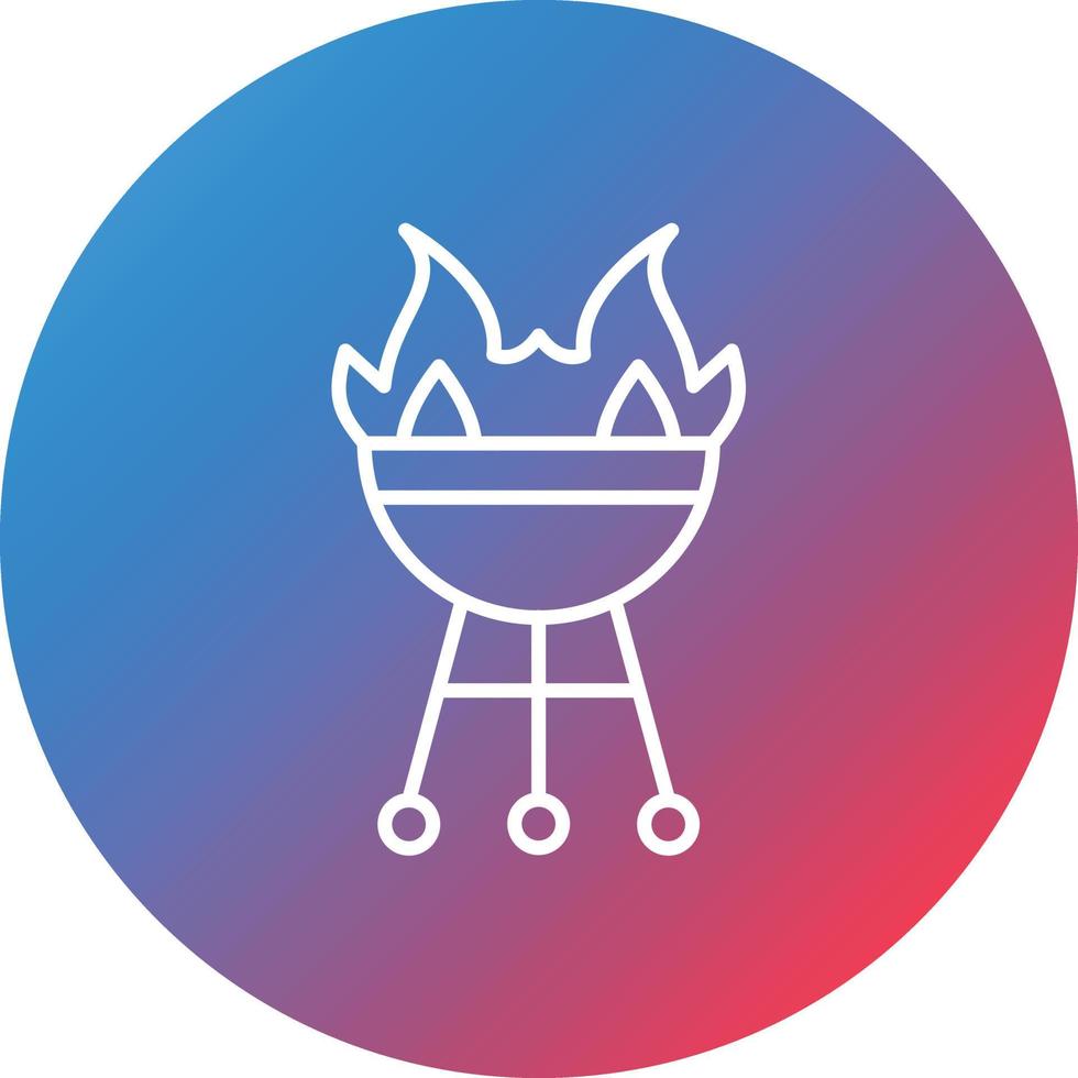 BBQ Line Gradient Circle Background Icon vector