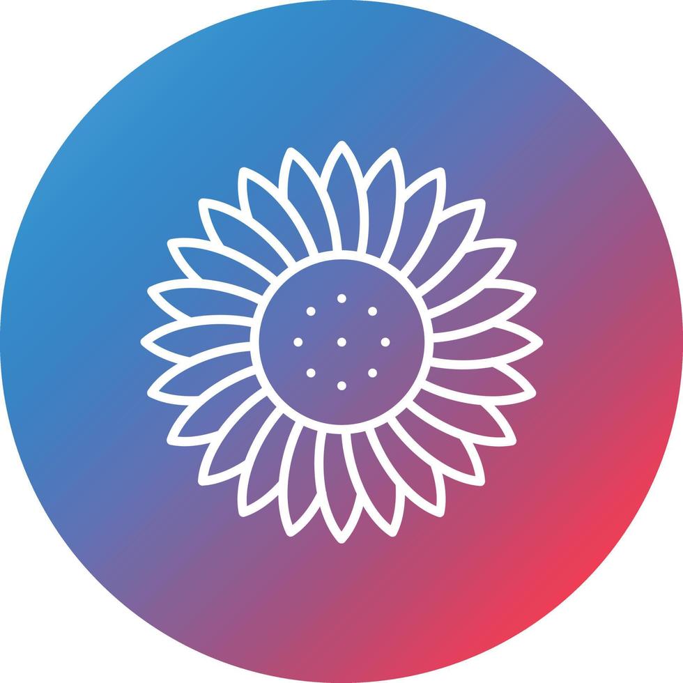 Sunflower Line Gradient Circle Background Icon vector