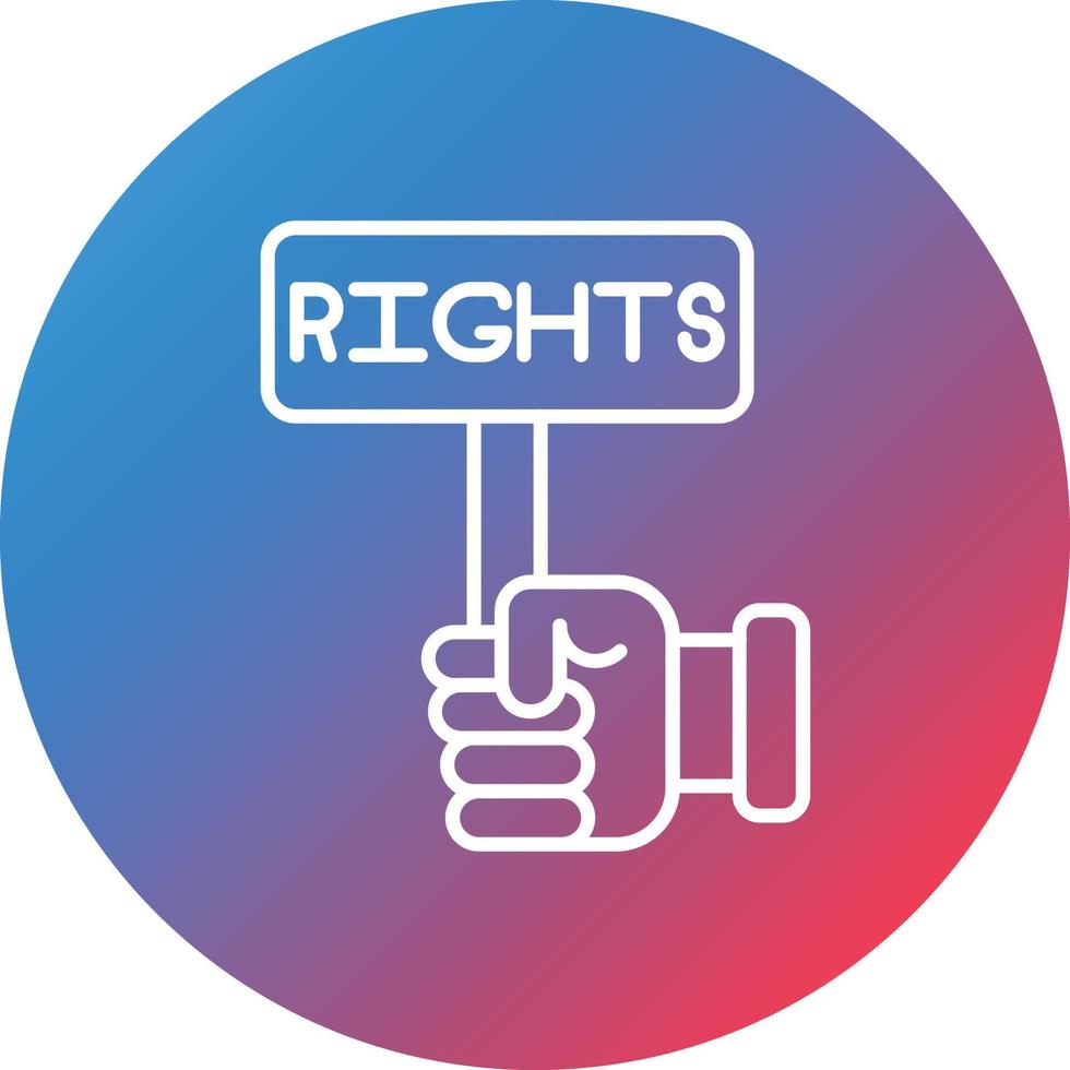 Right To Object Line Gradient Circle Background Icon vector