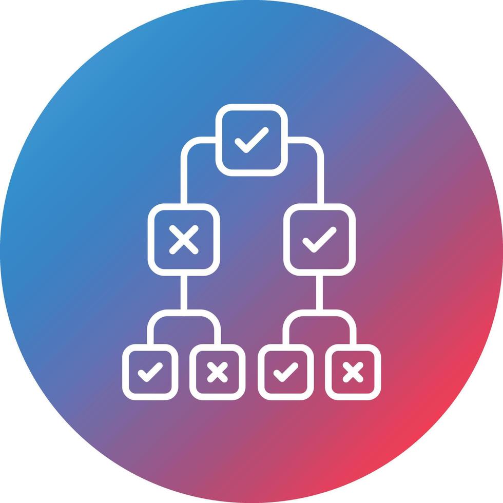 Decision Making Line Gradient Circle Background Icon vector