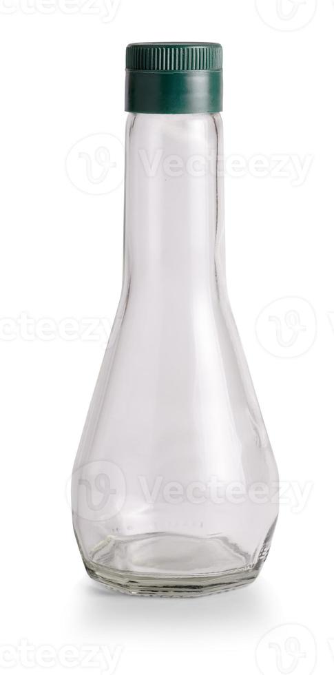 empty bottle of sauce isolated on white background photo