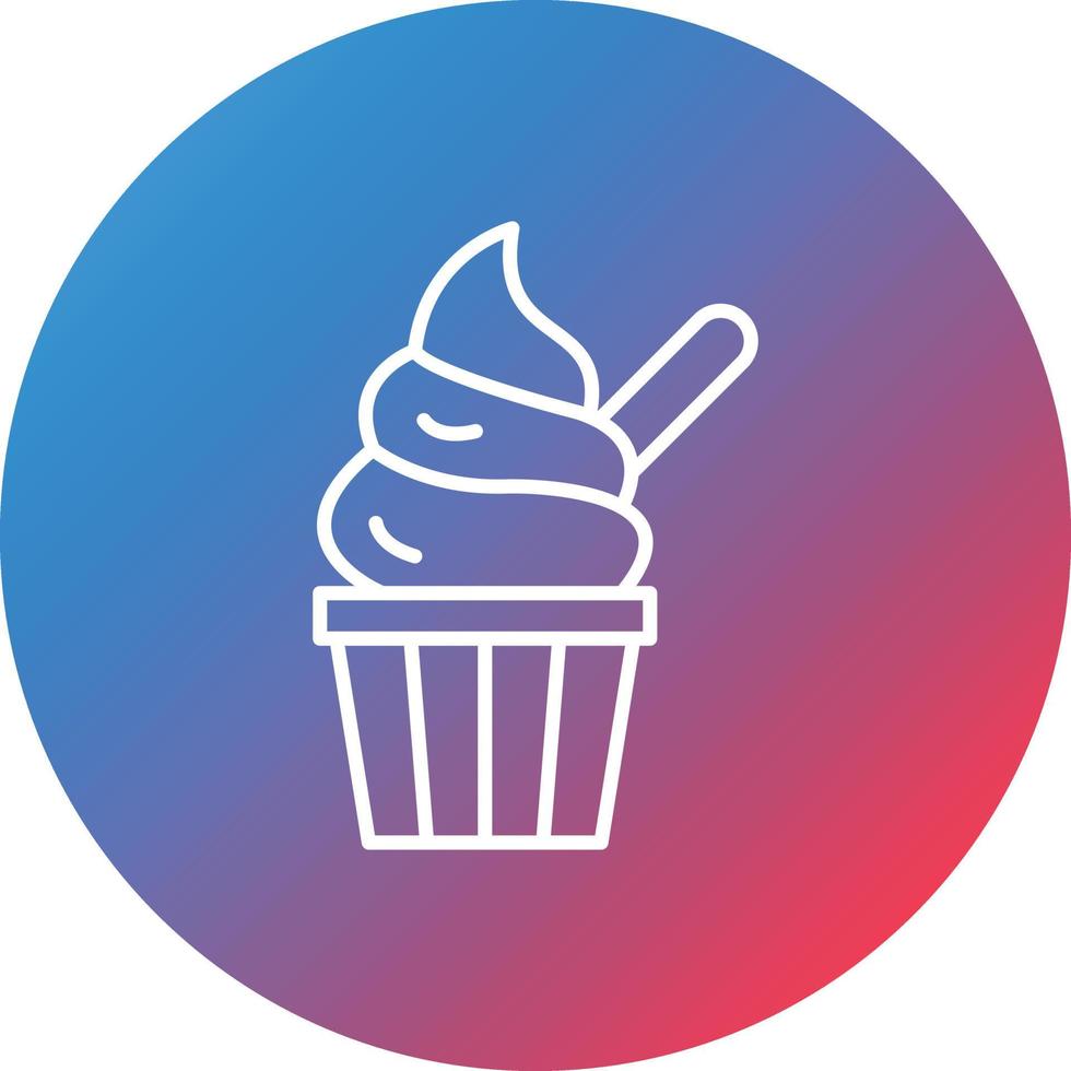 Ice Cream Cup Line Gradient Circle Background Icon vector