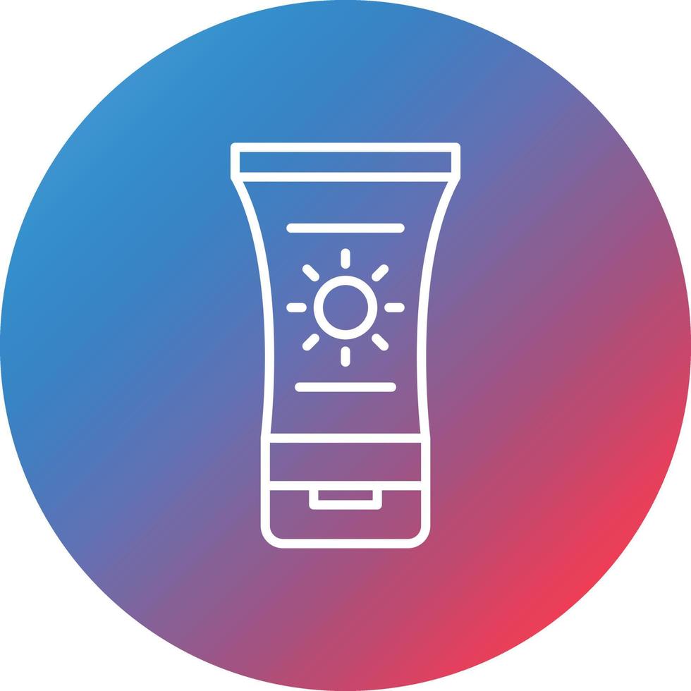 Sunscreen Line Gradient Circle Background Icon vector