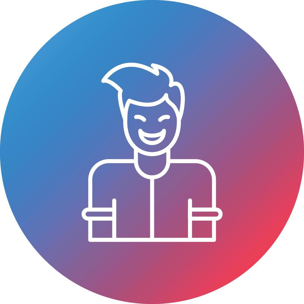 Happy Line Gradient Circle Background Icon vector