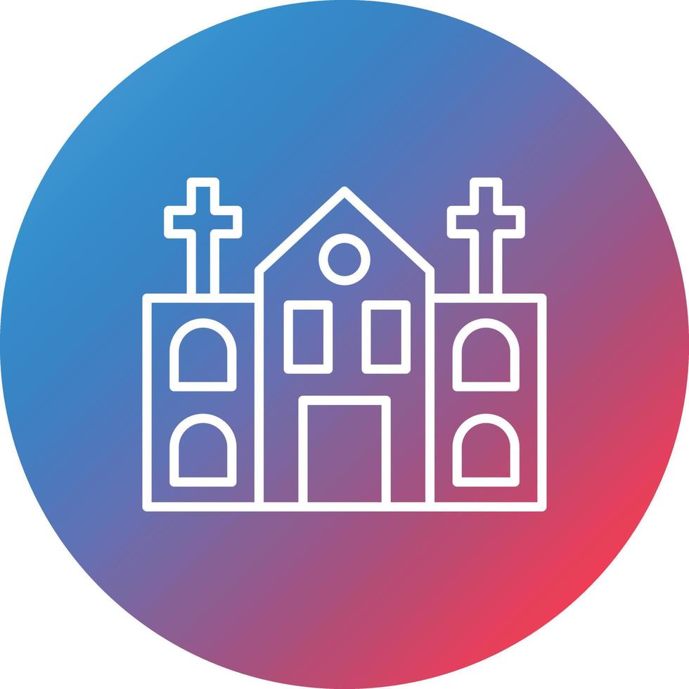 Church Line Gradient Circle Background Icon vector