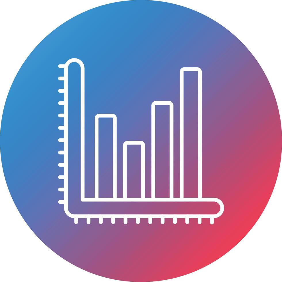 Bar Graph Line Gradient Circle Background Icon vector
