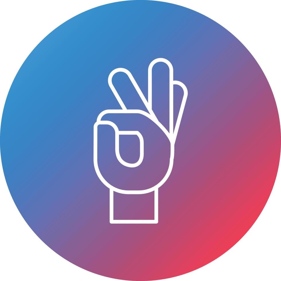 Okay Hand Sign Line Gradient Circle Background Icon vector
