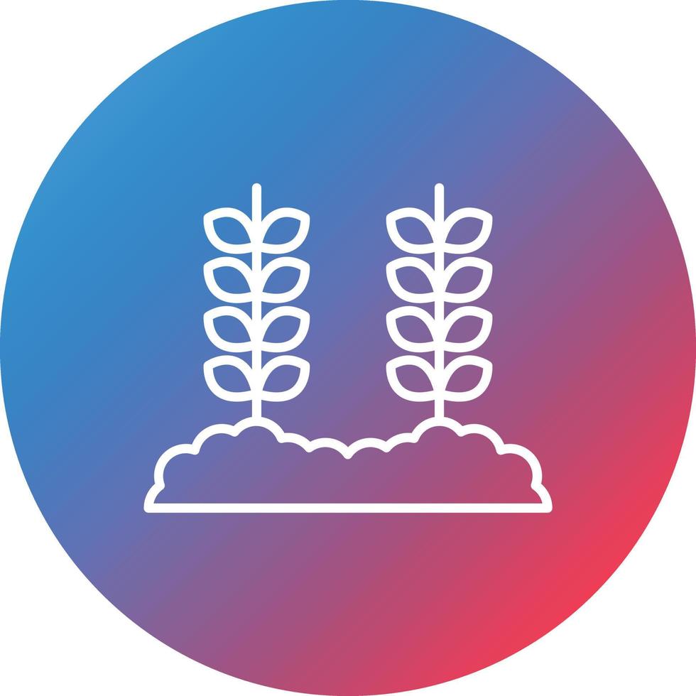 Wheat Plantation Line Gradient Circle Background Icon vector
