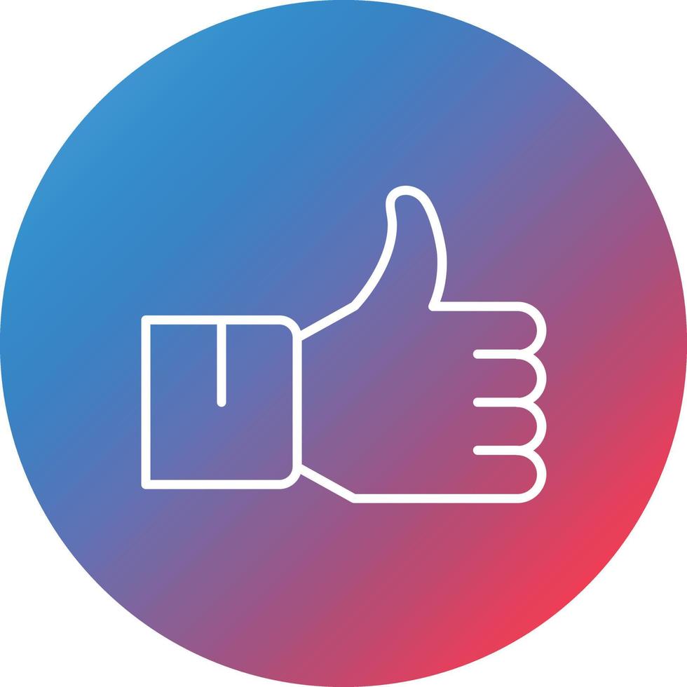 Thumbs Up Line Gradient Circle Background Icon vector