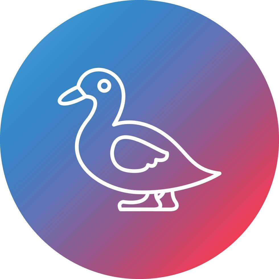 Duck Line Gradient Circle Background Icon vector