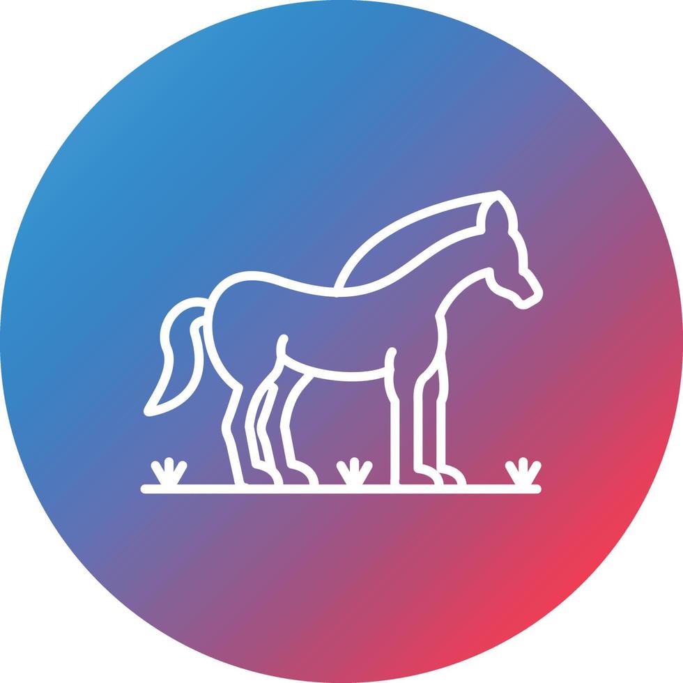 icono de fondo de círculo degradado de línea de caballo vector