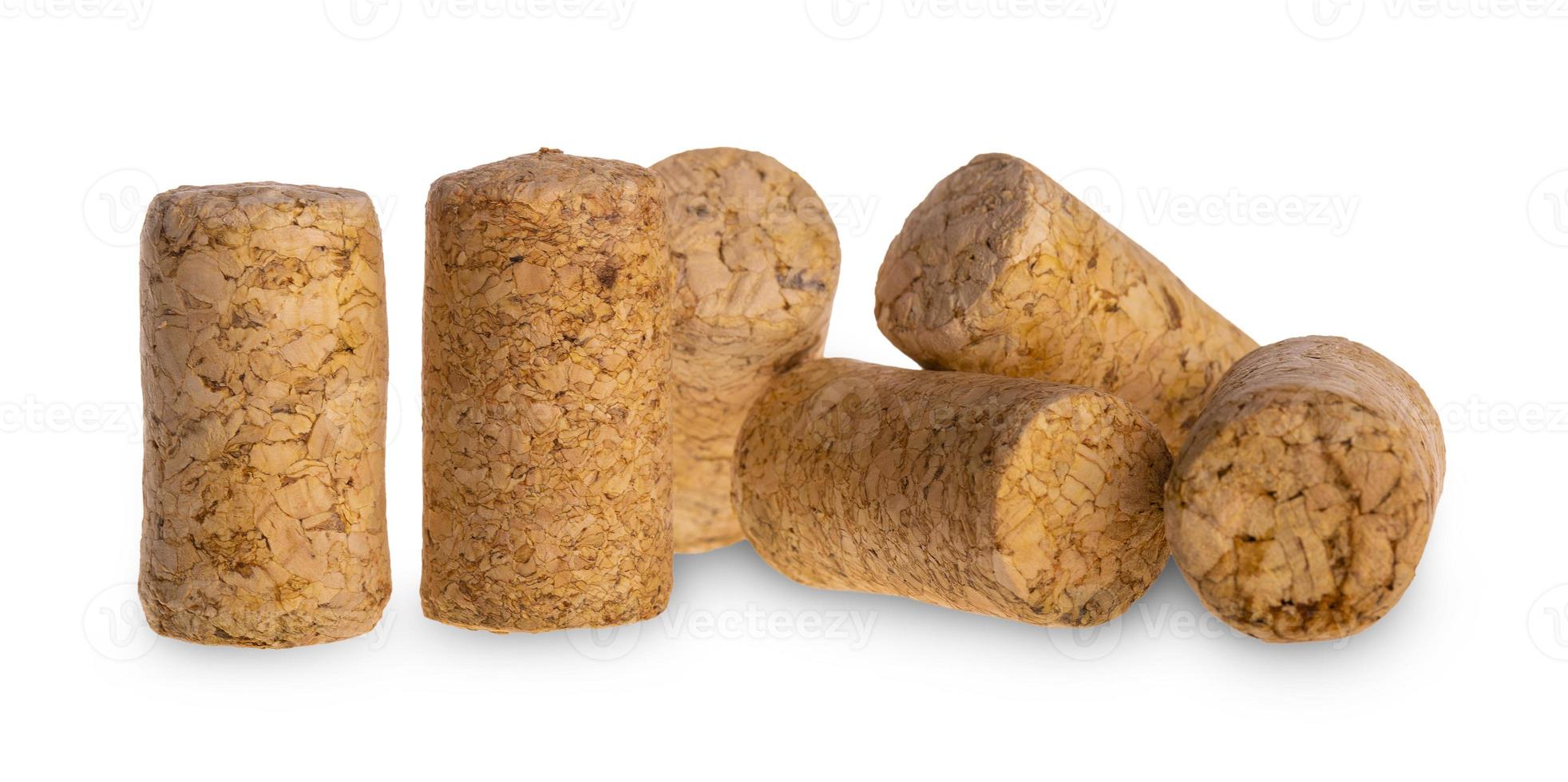 The wine cork isolated on white background photo