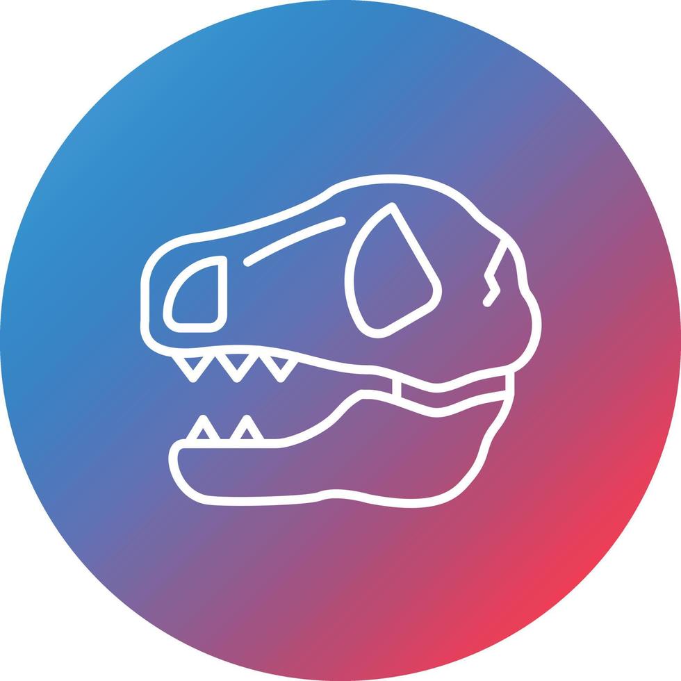 Animal Skull Line Gradient Circle Background Icon vector