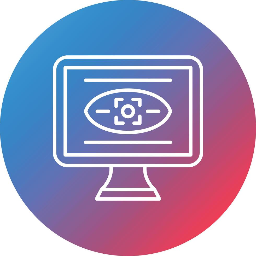Security Monitors Line Gradient Circle Background Icon vector