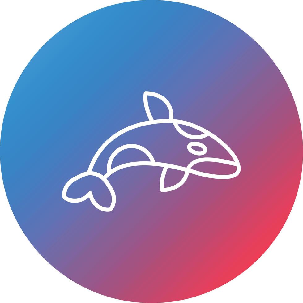 Killer Whale Line Gradient Circle Background Icon vector